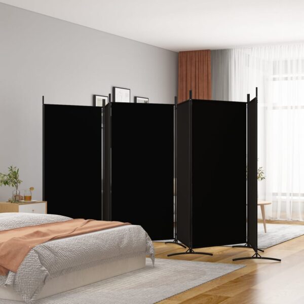 vidaXL 6-Panel Room Divider Black 204.7"x70.9" Fabric