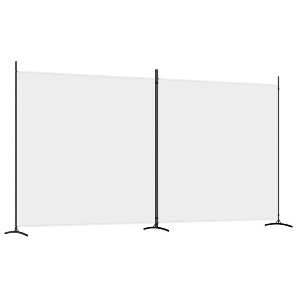 vidaXL 2-Panel Room Divider White 137"x70.9" Fabric - Image 2