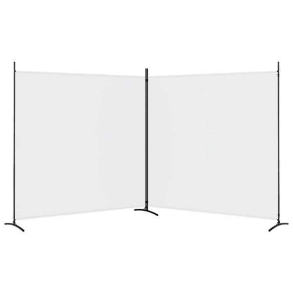 vidaXL 2-Panel Room Divider White 137"x70.9" Fabric - Image 4