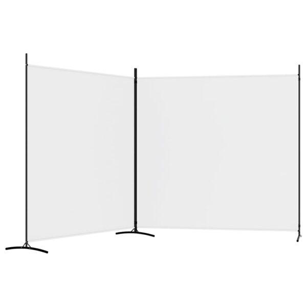 vidaXL 2-Panel Room Divider White 137"x70.9" Fabric - Image 5