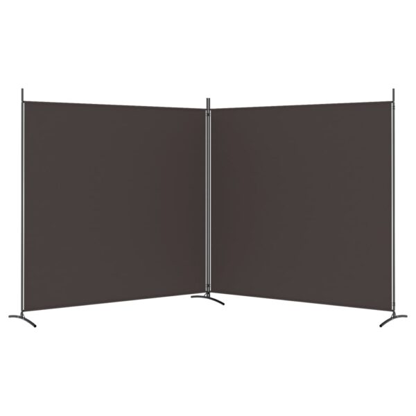 vidaXL 2-Panel Room Divider Brown 137"x70.9" Fabric - Image 4