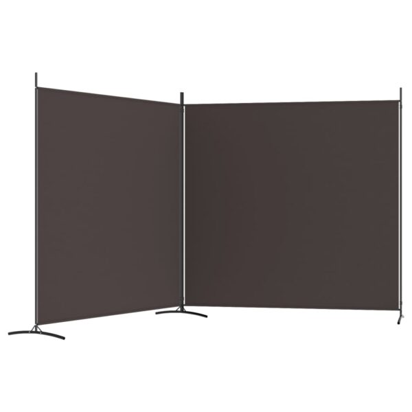 vidaXL 2-Panel Room Divider Brown 137"x70.9" Fabric - Image 5