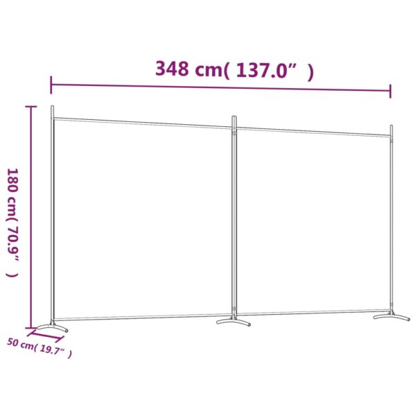 vidaXL 2-Panel Room Divider Anthracite 137"x70.9" Fabric - Image 8