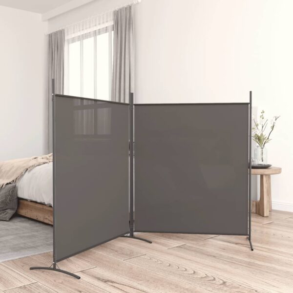 vidaXL 2-Panel Room Divider Anthracite 137"x70.9" Fabric