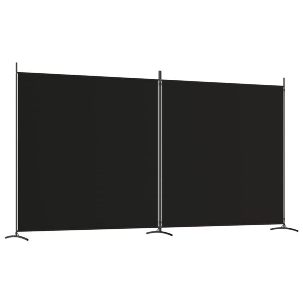 vidaXL 2-Panel Room Divider Black 137"x70.9" Fabric - Image 2