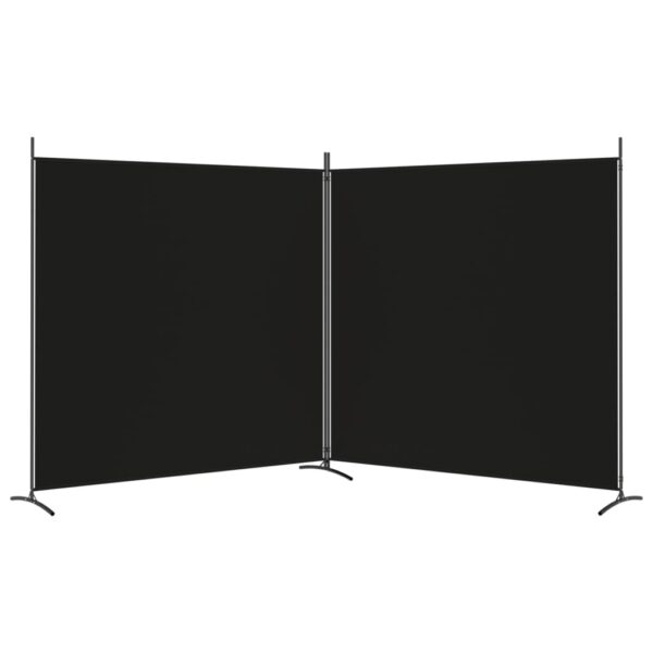 vidaXL 2-Panel Room Divider Black 137"x70.9" Fabric - Image 4