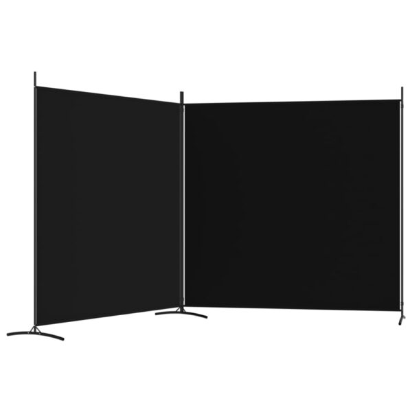 vidaXL 2-Panel Room Divider Black 137"x70.9" Fabric - Image 5