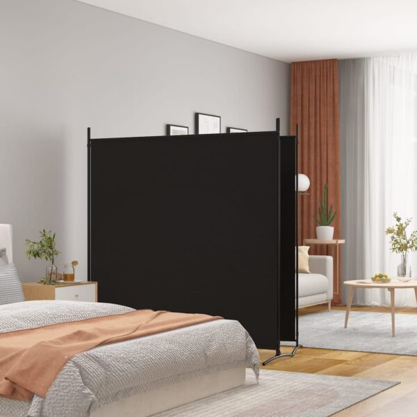 vidaXL 2-Panel Room Divider Black 137"x70.9" Fabric