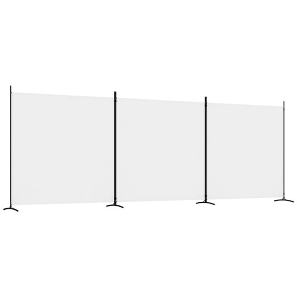 vidaXL 3-Panel Room Divider White 206.7"x70.9" Fabric - Image 2