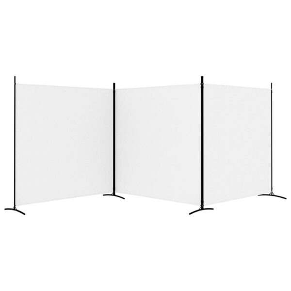 vidaXL 3-Panel Room Divider White 206.7"x70.9" Fabric - Image 4