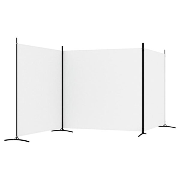 vidaXL 3-Panel Room Divider White 206.7"x70.9" Fabric - Image 5