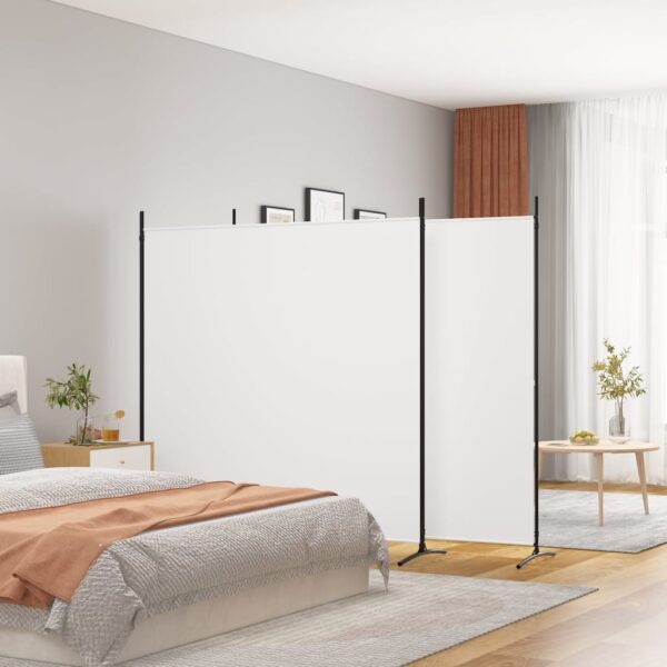 vidaXL 3-Panel Room Divider White 206.7"x70.9" Fabric