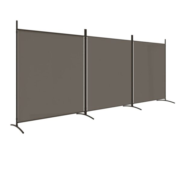 vidaXL 3-Panel Room Divider Anthracite 206.7"x70.9" Fabric - Image 2