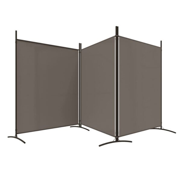 vidaXL 3-Panel Room Divider Anthracite 206.7"x70.9" Fabric - Image 4