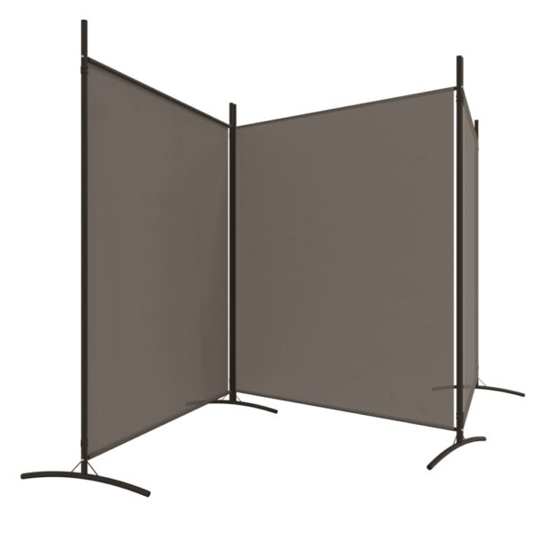 vidaXL 3-Panel Room Divider Anthracite 206.7"x70.9" Fabric - Image 5