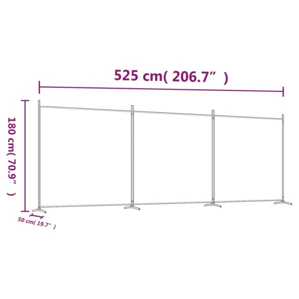 vidaXL 3-Panel Room Divider Anthracite 206.7"x70.9" Fabric - Image 8