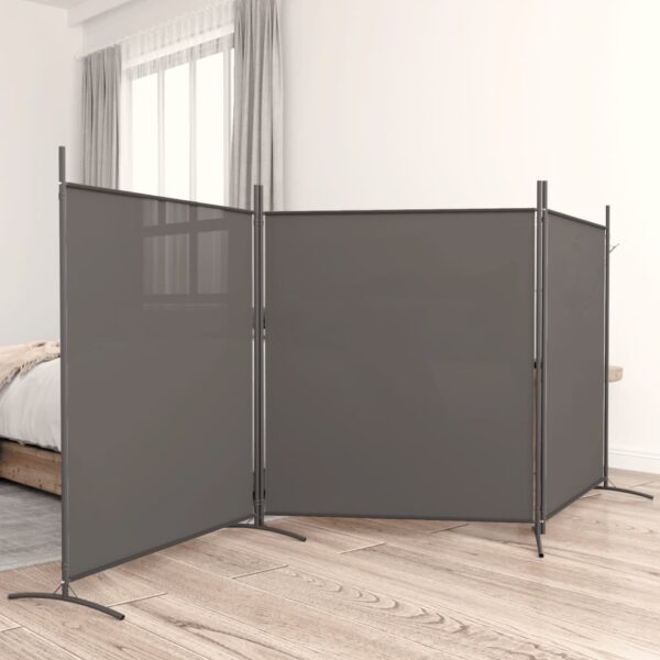 vidaXL 3-Panel Room Divider Anthracite 206.7"x70.9" Fabric