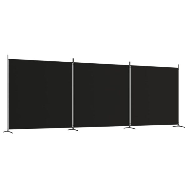 vidaXL 3-Panel Room Divider Black 206.7"x70.9" Fabric - Image 2