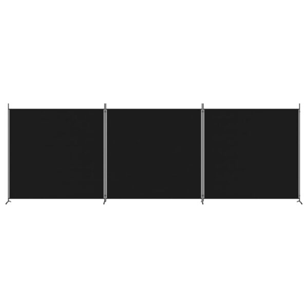 vidaXL 3-Panel Room Divider Black 206.7"x70.9" Fabric - Image 3