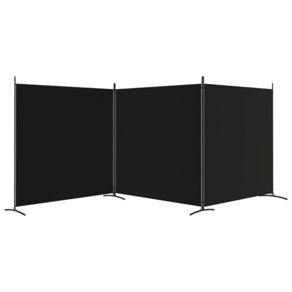 vidaXL 3-Panel Room Divider Black 206.7"x70.9" Fabric - Image 4