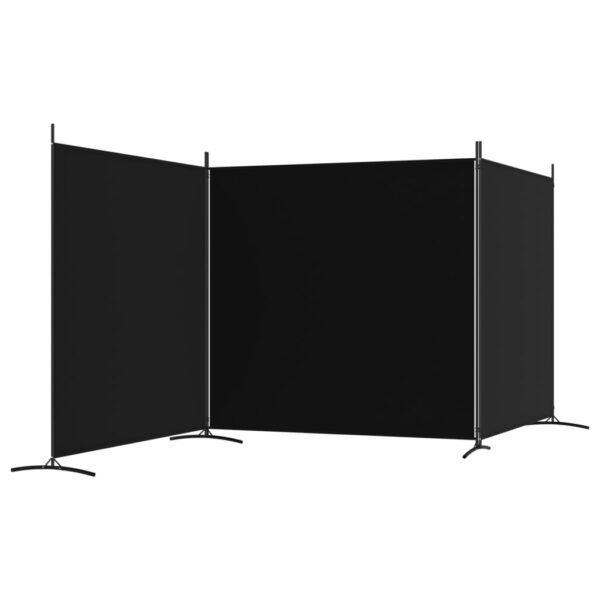 vidaXL 3-Panel Room Divider Black 206.7"x70.9" Fabric - Image 5