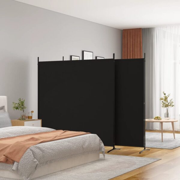 vidaXL 3-Panel Room Divider Black 206.7"x70.9" Fabric