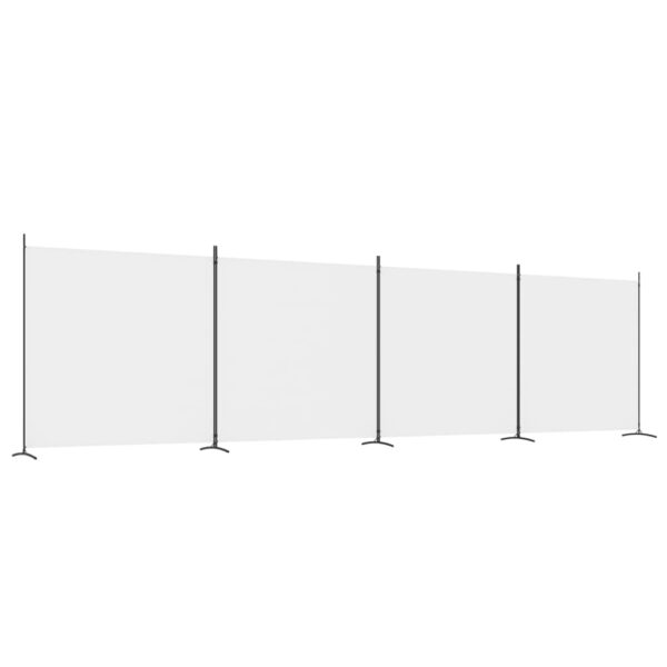 vidaXL 4-Panel Room Divider White 274.8"x70.9" Fabric - Image 2