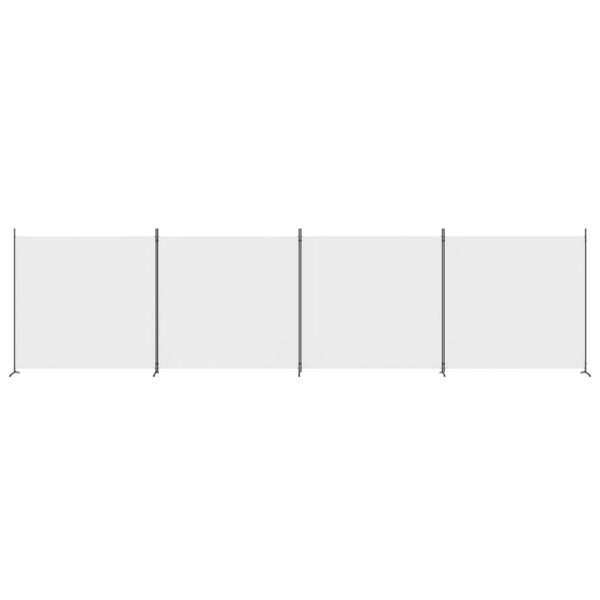 vidaXL 4-Panel Room Divider White 274.8"x70.9" Fabric - Image 3