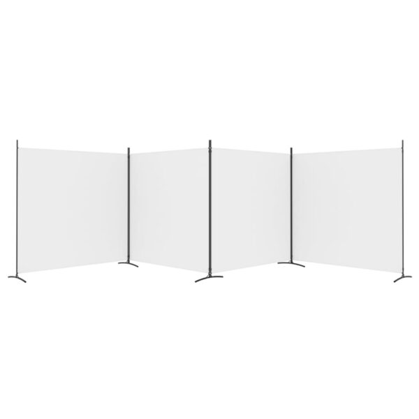 vidaXL 4-Panel Room Divider White 274.8"x70.9" Fabric - Image 5