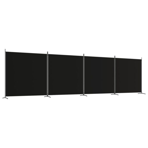 vidaXL 4-Panel Room Divider Black 274.8"x70.9" Fabric - Image 2