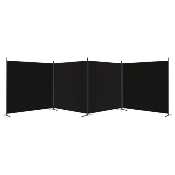 vidaXL 4-Panel Room Divider Black 274.8"x70.9" Fabric - Image 4