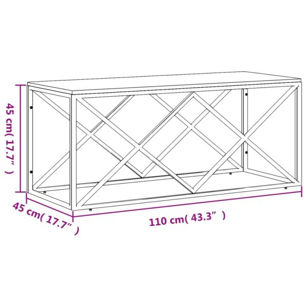 vidaXL Coffee Table Stainless Steel and Solid Wood Acacia - Image 6