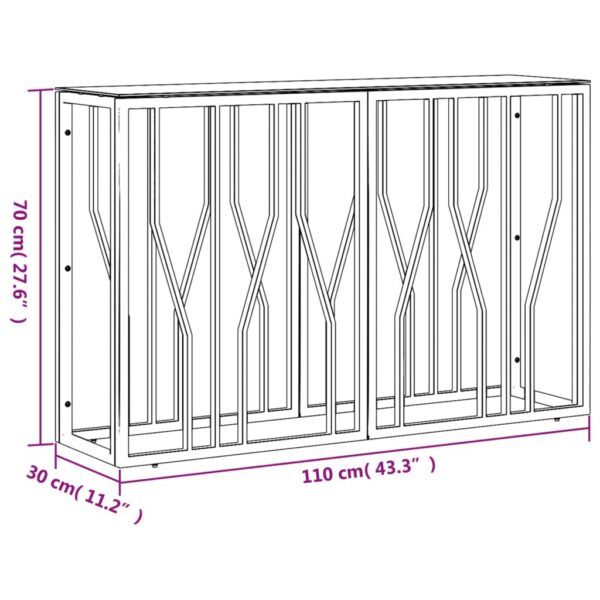 vidaXL Console Table 43.3"x11.8"x27.6" Stainless Steel and Glass - Image 6