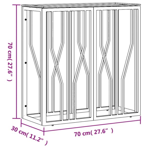 vidaXL Console Table 27.6"x11.8"x27.6" Stainless Steel and Glass - Image 6