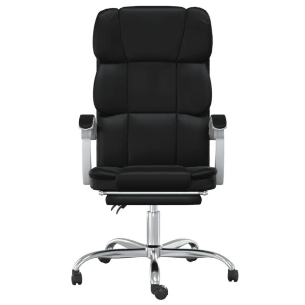 vidaXL Reclining Office Chair Black Faux Leather - Image 3