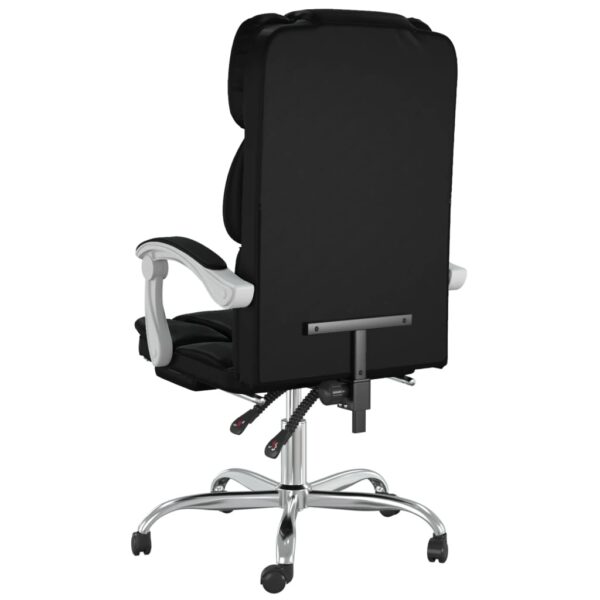 vidaXL Reclining Office Chair Black Faux Leather - Image 5