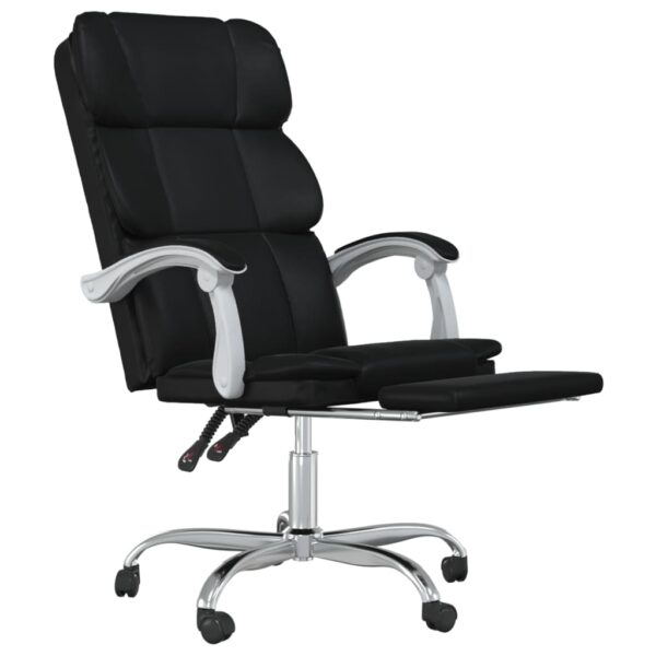 vidaXL Reclining Office Chair Black Faux Leather - Image 6