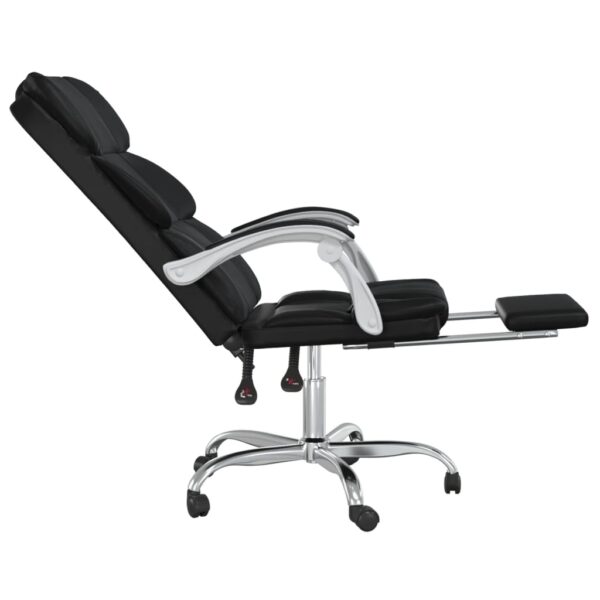 vidaXL Reclining Office Chair Black Faux Leather - Image 7