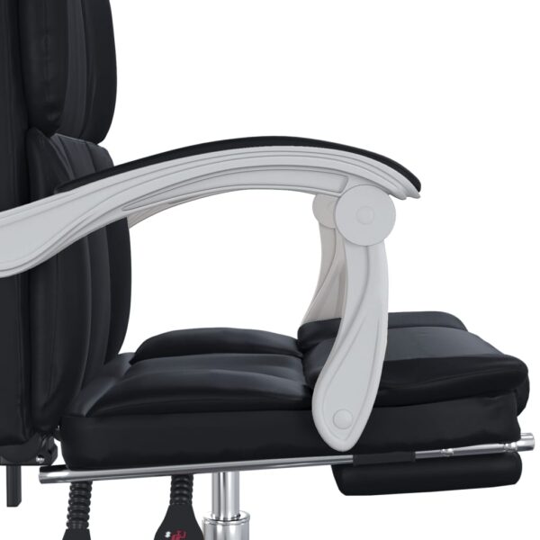 vidaXL Reclining Office Chair Black Faux Leather - Image 9