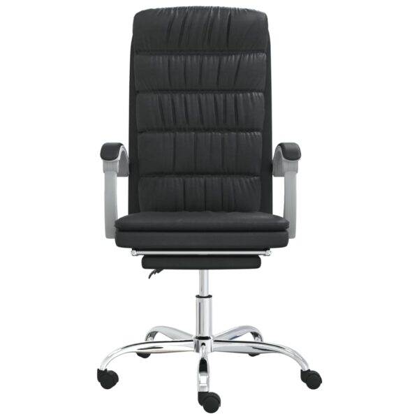 vidaXL Reclining Office Chair Black Faux Leather - Image 3