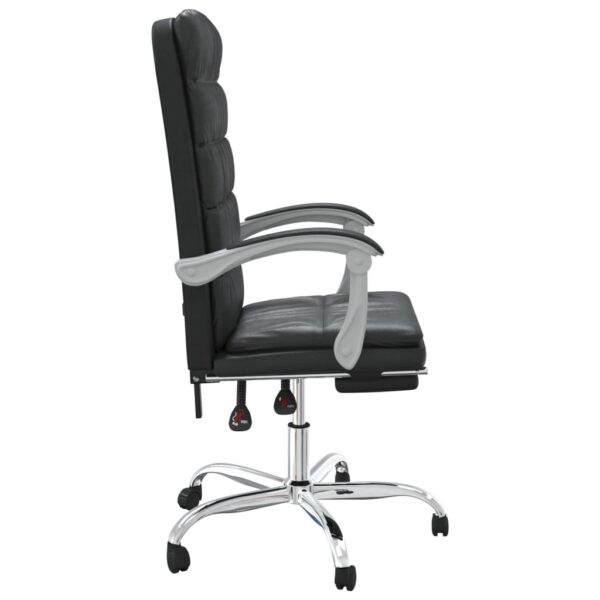 vidaXL Reclining Office Chair Black Faux Leather - Image 4