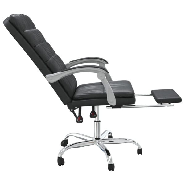 vidaXL Reclining Office Chair Black Faux Leather - Image 7