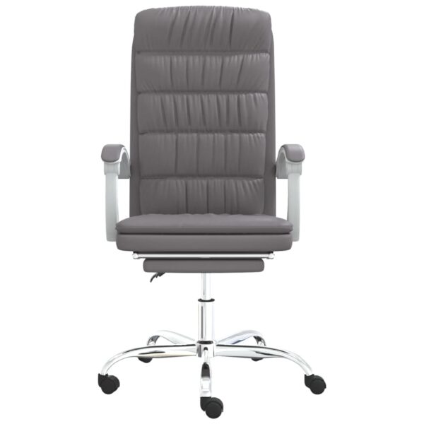 vidaXL Reclining Office Chair Gray Faux Leather - Image 3