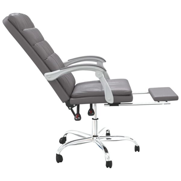 vidaXL Reclining Office Chair Gray Faux Leather - Image 7