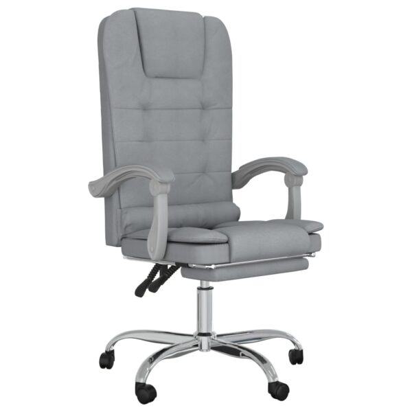 vidaXL Massage Reclining Office Chair Light Gray Fabric - Image 2