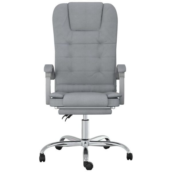 vidaXL Massage Reclining Office Chair Light Gray Fabric - Image 3