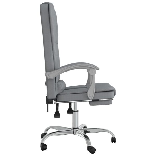 vidaXL Massage Reclining Office Chair Light Gray Fabric - Image 4