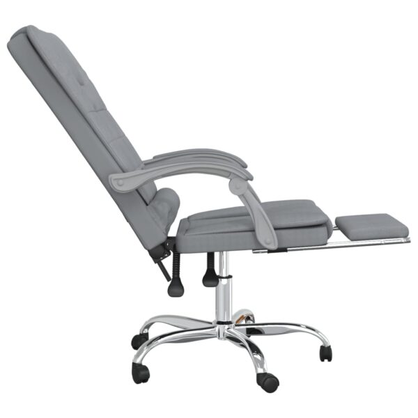 vidaXL Massage Reclining Office Chair Light Gray Fabric - Image 7