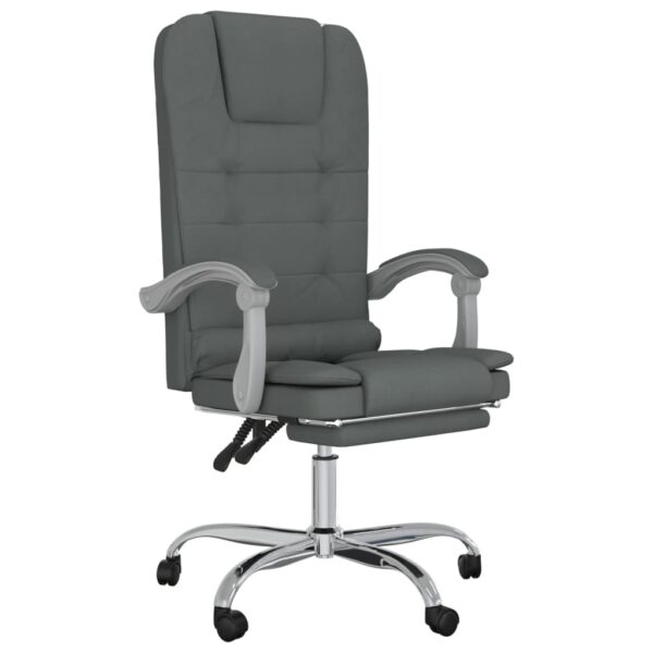 vidaXL Massage Reclining Office Chair Dark Gray Fabric - Image 2