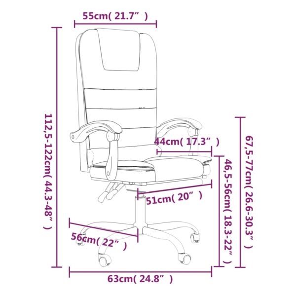 vidaXL Massage Reclining Office Chair Dark Gray Fabric - Image 12